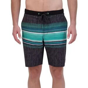 NEW ZeroXposur Swim Trunk Men’s SIZE L Black and Green UV Protection Liner